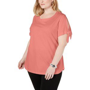 KAREN SCOTT Slit sleeve T-shirt Size 3X B12